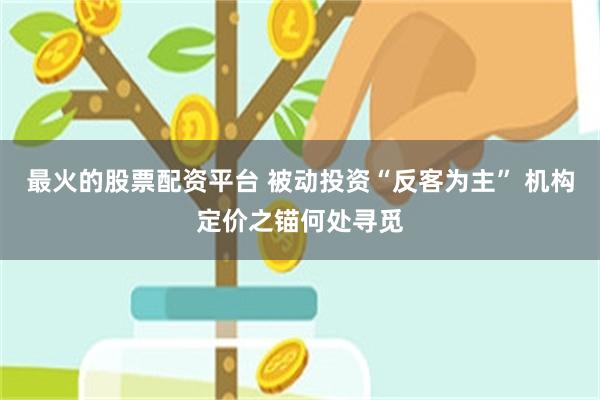 最火的股票配资平台 被动投资“反客为主” 机构定价之锚何处寻觅