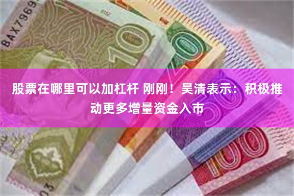 股票在哪里可以加杠杆 刚刚！吴清表示：积极推动更多增量资金入市